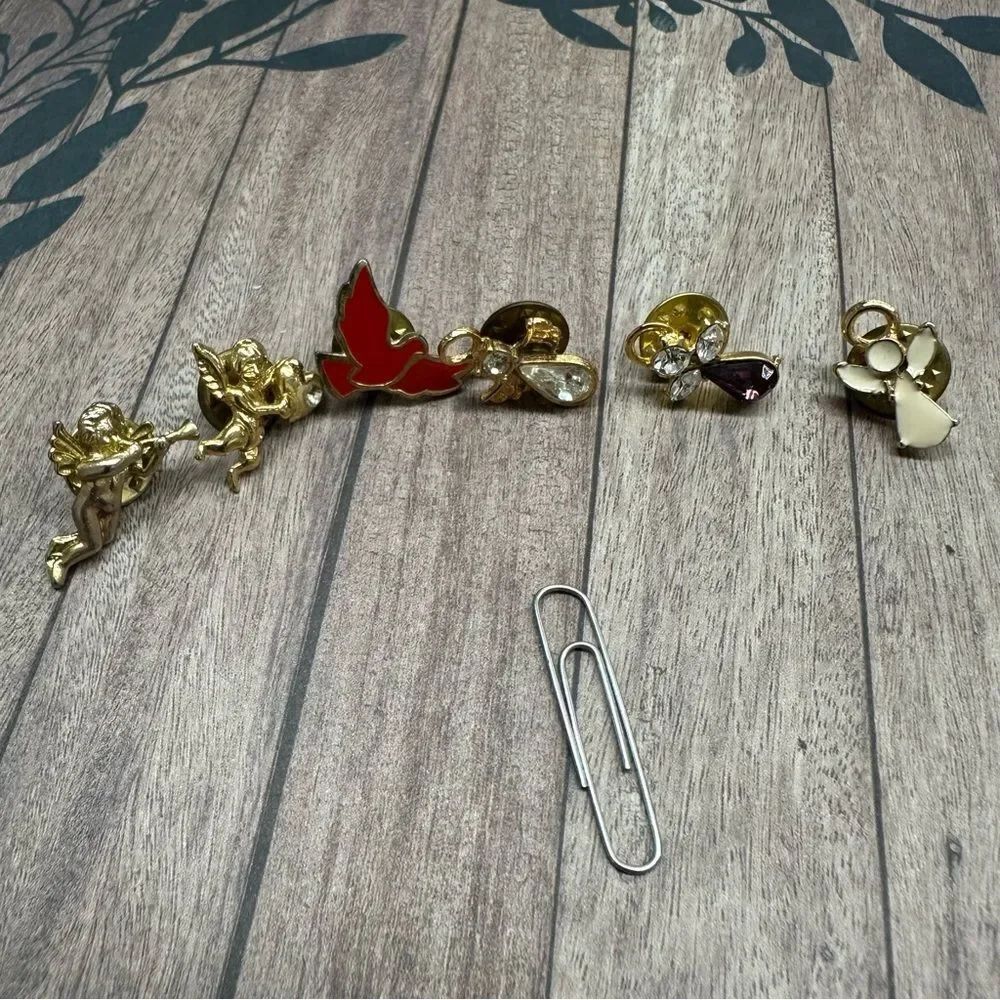 Angel Religious Straight Back Pin Bundle Lot B6‎ 6 Pins